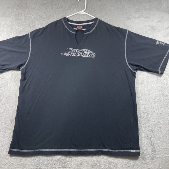 Harley-Davidson Other - Harley Davidson Shirt Adult 3XL Black Motorcycle Biker Embroidered Short Sleeve